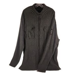 Calvin Klein Jeans Cable Knit Cardigan Zip Front Sweater 100% Cotton Men's 5XT